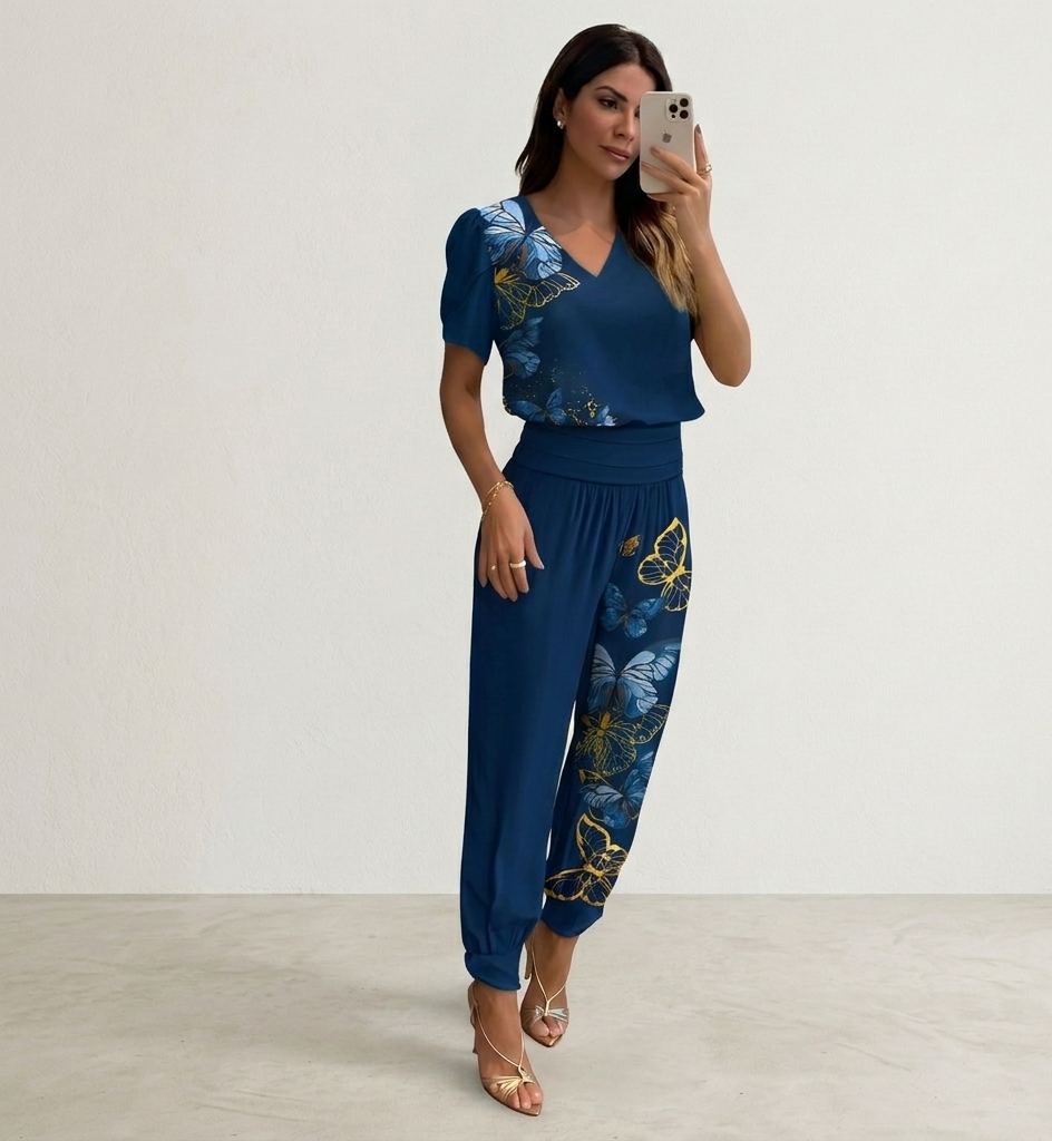 Alexandra | Zestaw bluzka - spodnie