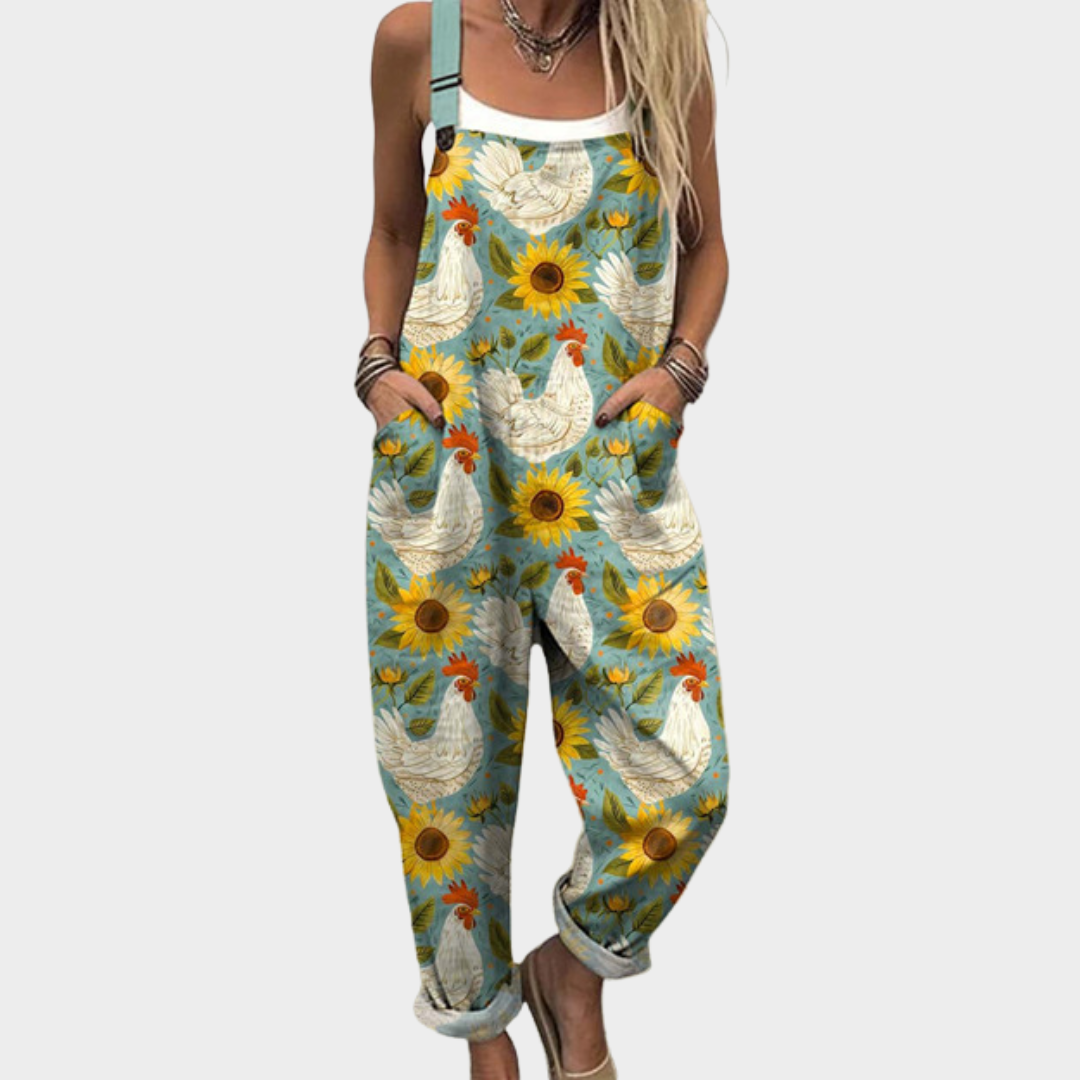 Comfortable dungarees with a print