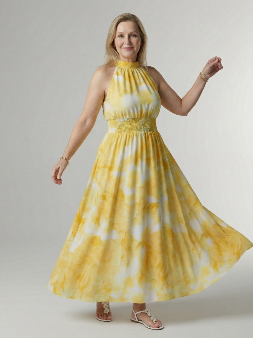 Martyna | Sukienka midi z dekoltem typu halter