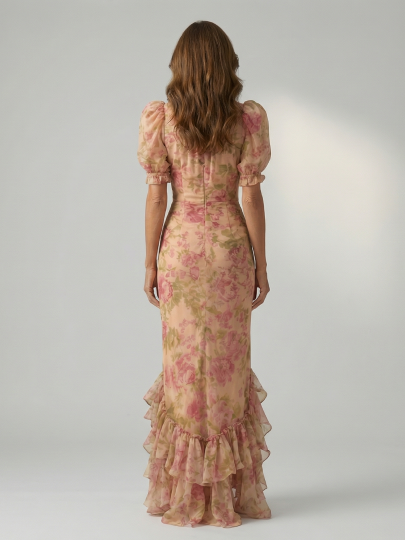 Aleksandra | Sukienka Maxi z Wysokim Dekoltem