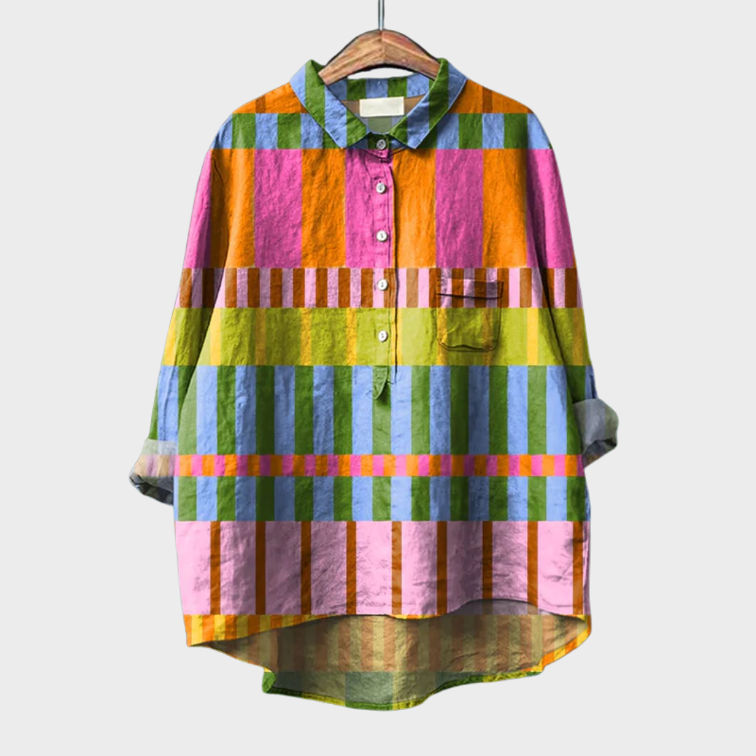 Bursztyn | Elegancka Letnia Bluzka z Lnu