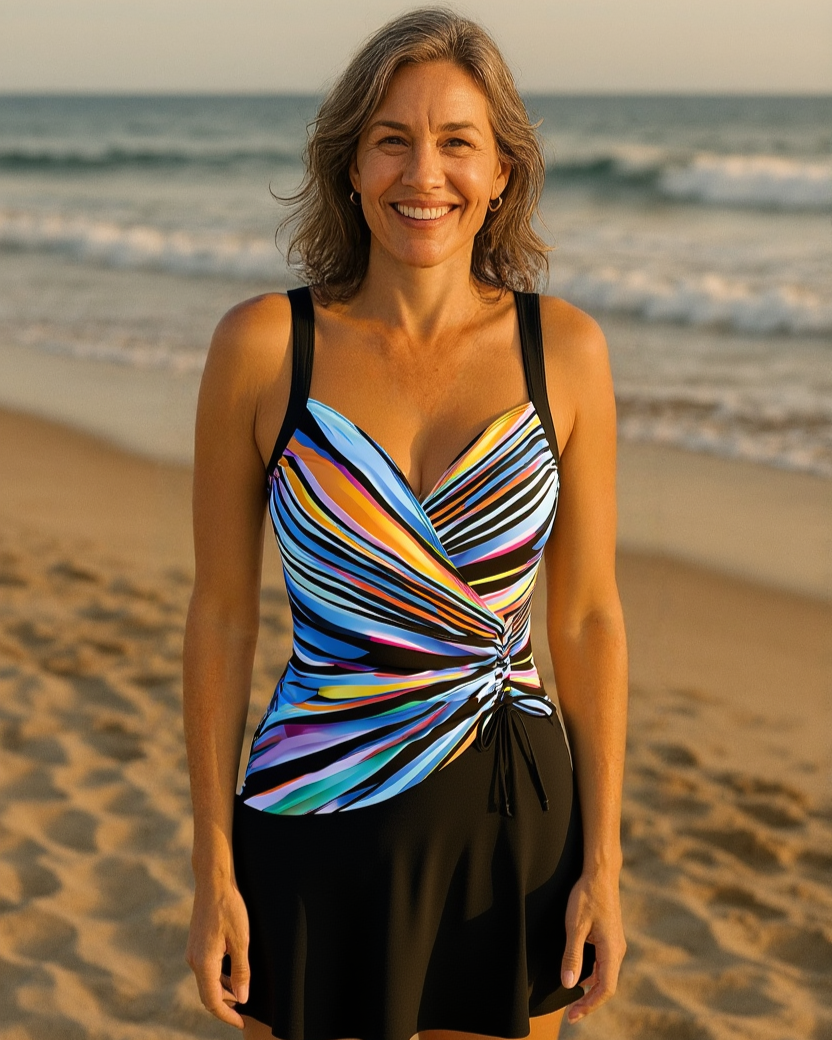 Florence – Stripe Swim Dress